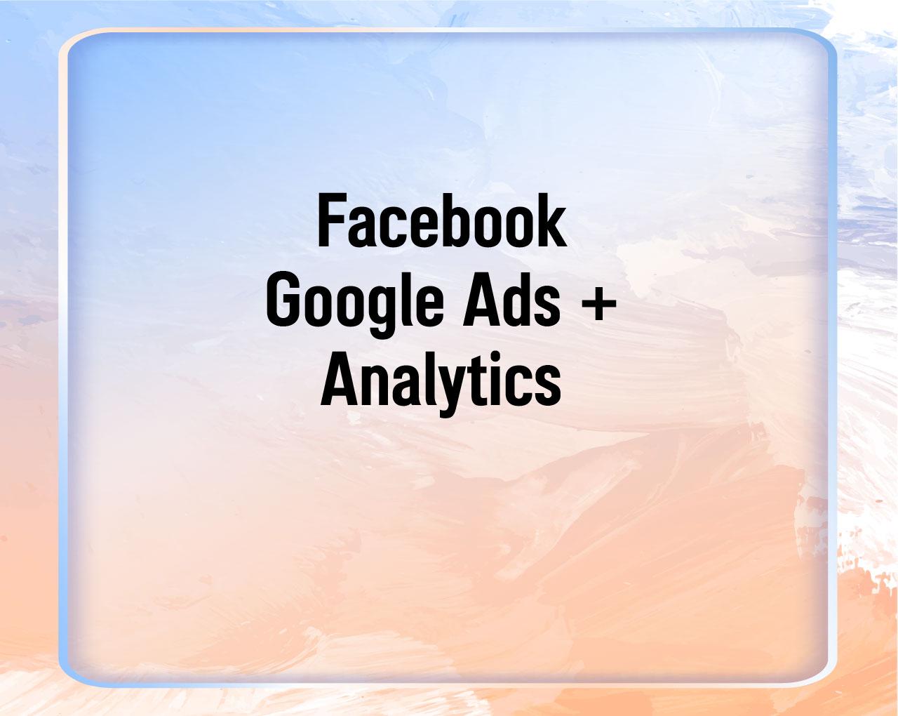 Facebook/Google Ads + Analytics